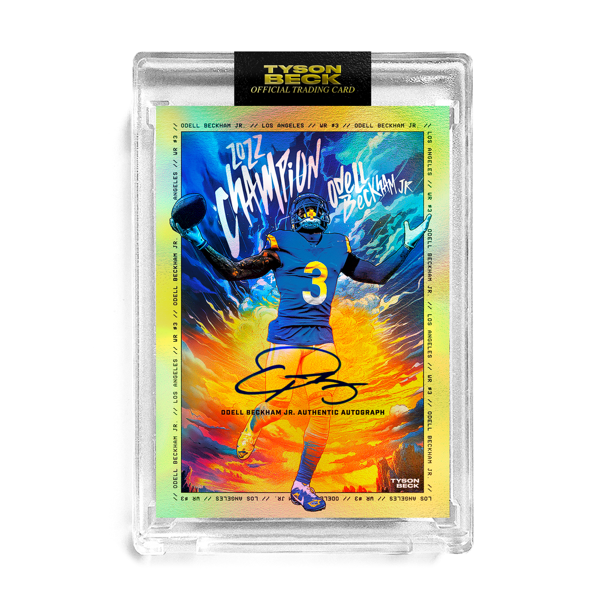 ODELL BECKHAM JR X TYSON BECK 2022 CHAMP RAINBOW FOIL AUTOGRAPH
