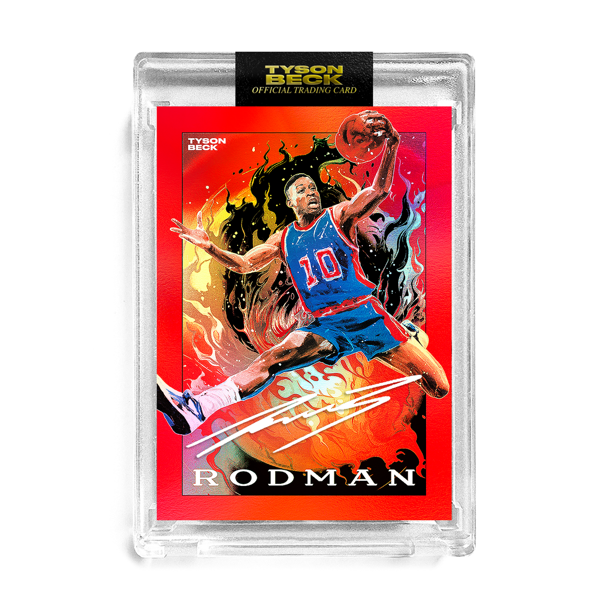 Dennis Rodman X Tyson Beck Motor City Red Foil Artist Auto Lim Tyson Beck