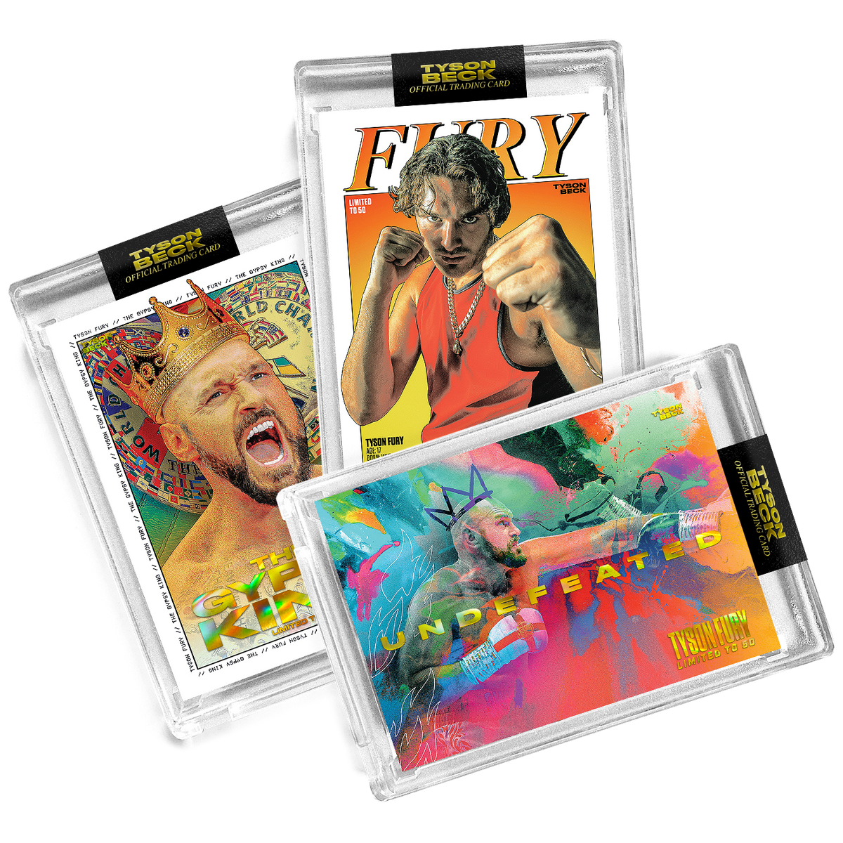 TYSON FURY X TYSON BECK 3 PACK LIMITED TO 50 CARDS + FREE /25 FOIL