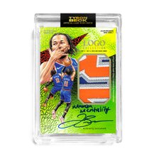 Load image into Gallery viewer, JALEN BRUNSON X TYSON BECK - GAME WORN PATCH AUTO - LOGO - GRINCH - INSCRIPTION - LIMITED TO 2