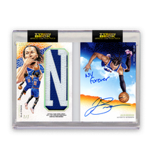 Load image into Gallery viewer, JALEN BRUNSON X TYSON BECK - GAME WORN PATCH AUTO - LETTERMAN - LIMITED TO 7