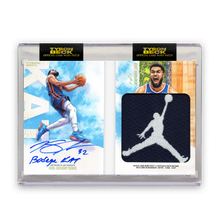Load image into Gallery viewer, KARL-ANTHONY TOWNS X TYSON BECK - GAME WORN PATCH - JUMPMAN LOGO BOOKLET - ONE OF ONE AUCTION