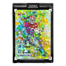 Load image into Gallery viewer, ❄️ 💀 DEVONTA SMITH X TYSON BECK - SLIM REAPER - CRACKED ICE REFRACTOR - RC AUTOGRAPH - "2X CHAMP" INSCRIPTION - LIMITED TO 6