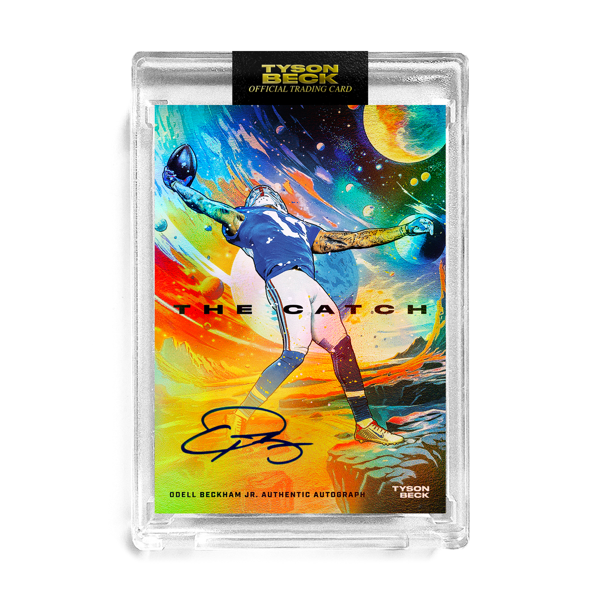 ODELL BECKHAM JR X TYSON BECK "THE CATCH" RAINBOW FOIL AUTOGRAPH