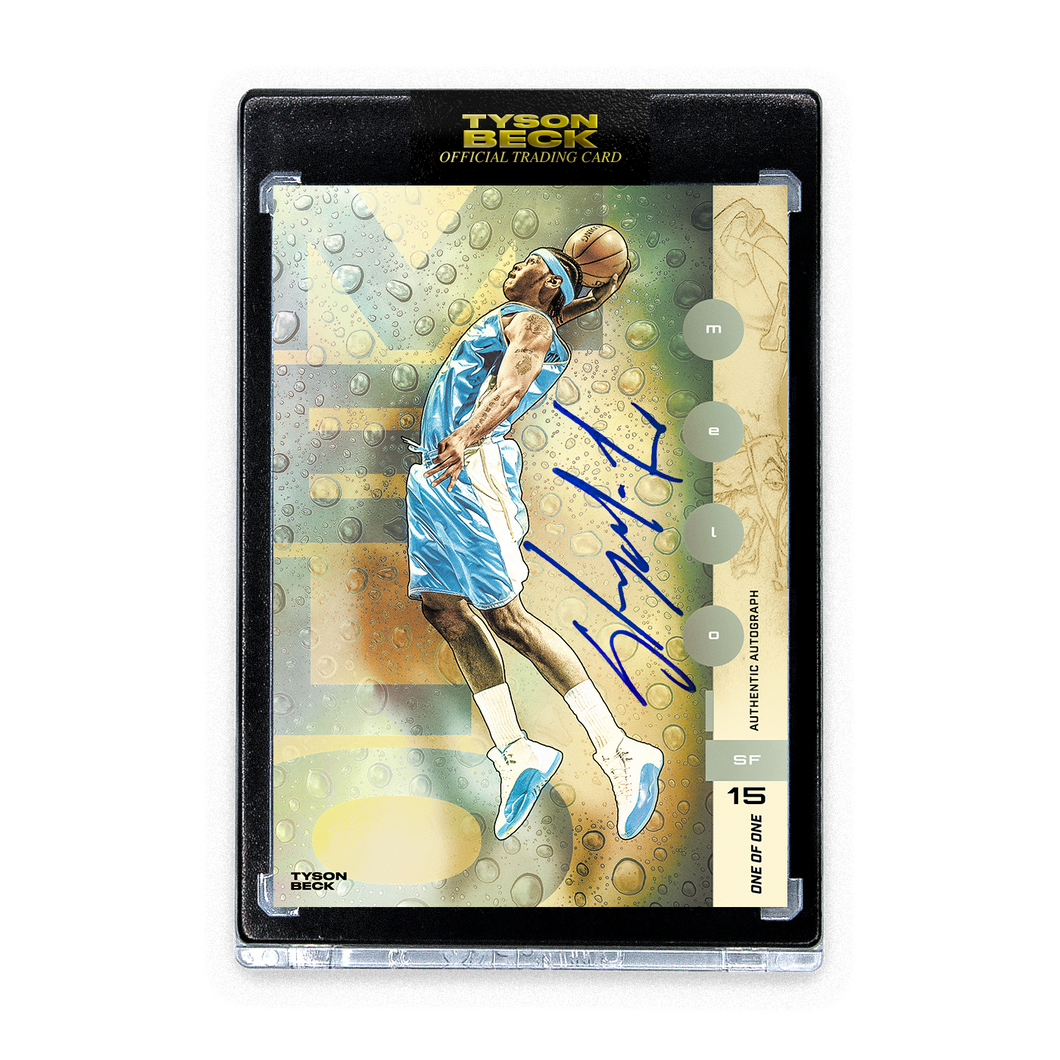 CARMELO ANTHONY X TYSON BECK - DENVER - GOLD - AUTOGRAPH - ONE OF ONE