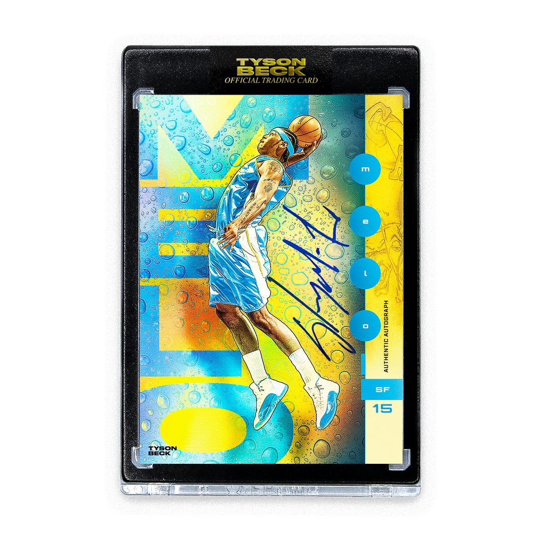 CARMELO ANTHONY X TYSON BECK - DENVER - RAINBOW FOIL - AUTOGRAPH - LIMITED TO 25