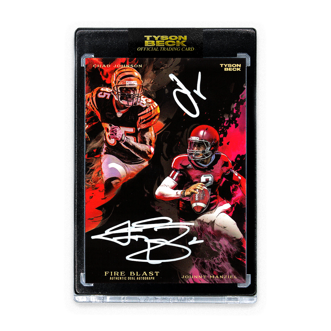 FIRE BLAST - JOHNNY MANZIEL X CHAD JOHNSON - DUAL BLACK AUTOGRAPH - LIMITED TO 5