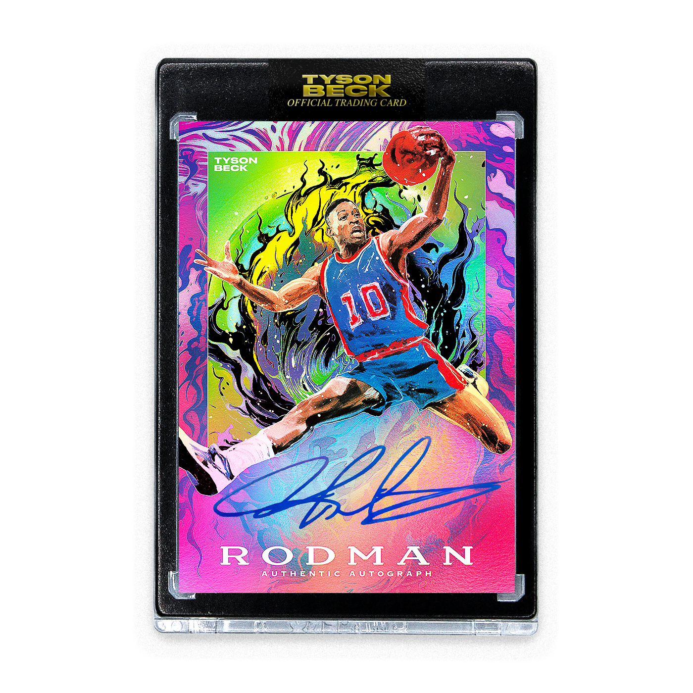 DENNIS RODMAN X TYSON BECK - MOTOR CITY - COLORATION - AUTOGRAPH 