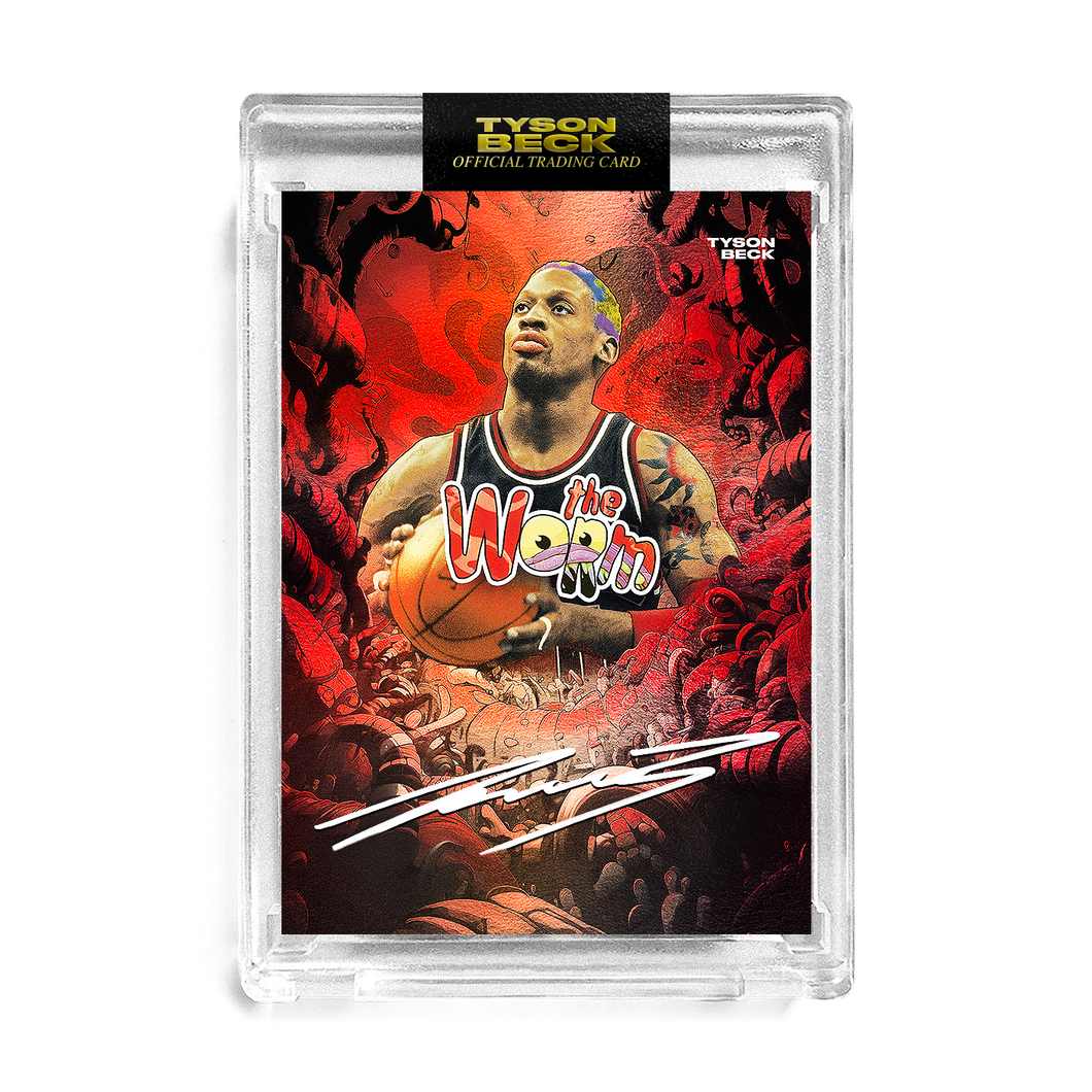 DENNIS RODMAN X TYSON BECK - THE WORM - RED FOIL - ARTIST AUTO - LIMITED TO 10
