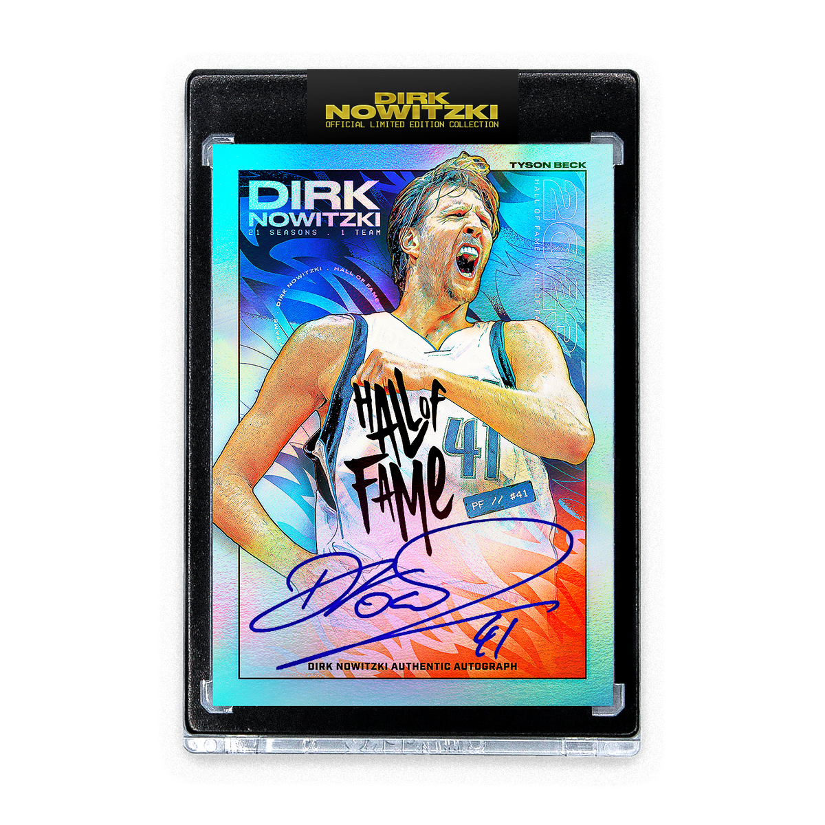DIRK NOWITZKI X TYSON BECK - HALL OF FAME - RAINBOW FOIL - AUTOGRAPH ...