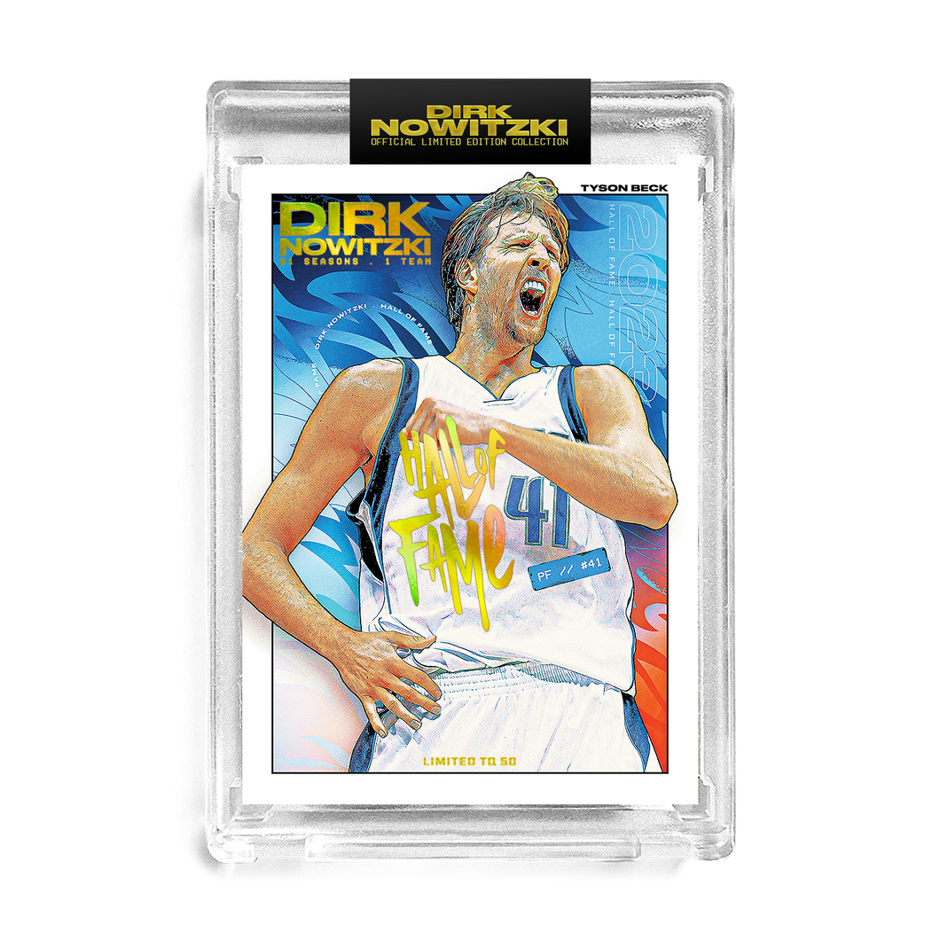DIRK NOWITZKI X TYSON BECK - HALL OF FAME - GOLD LASER - LIMITED TO 50