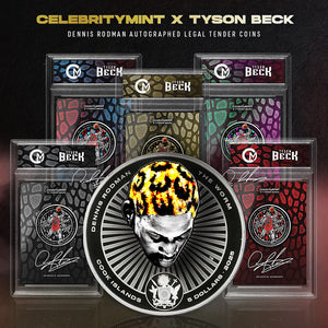 2025 DENNIS RODMAN X TYSON BECK - CELEBRITY MINT - FIRST EDITION - Autograph 1oz. Silver Legal Tender Coin