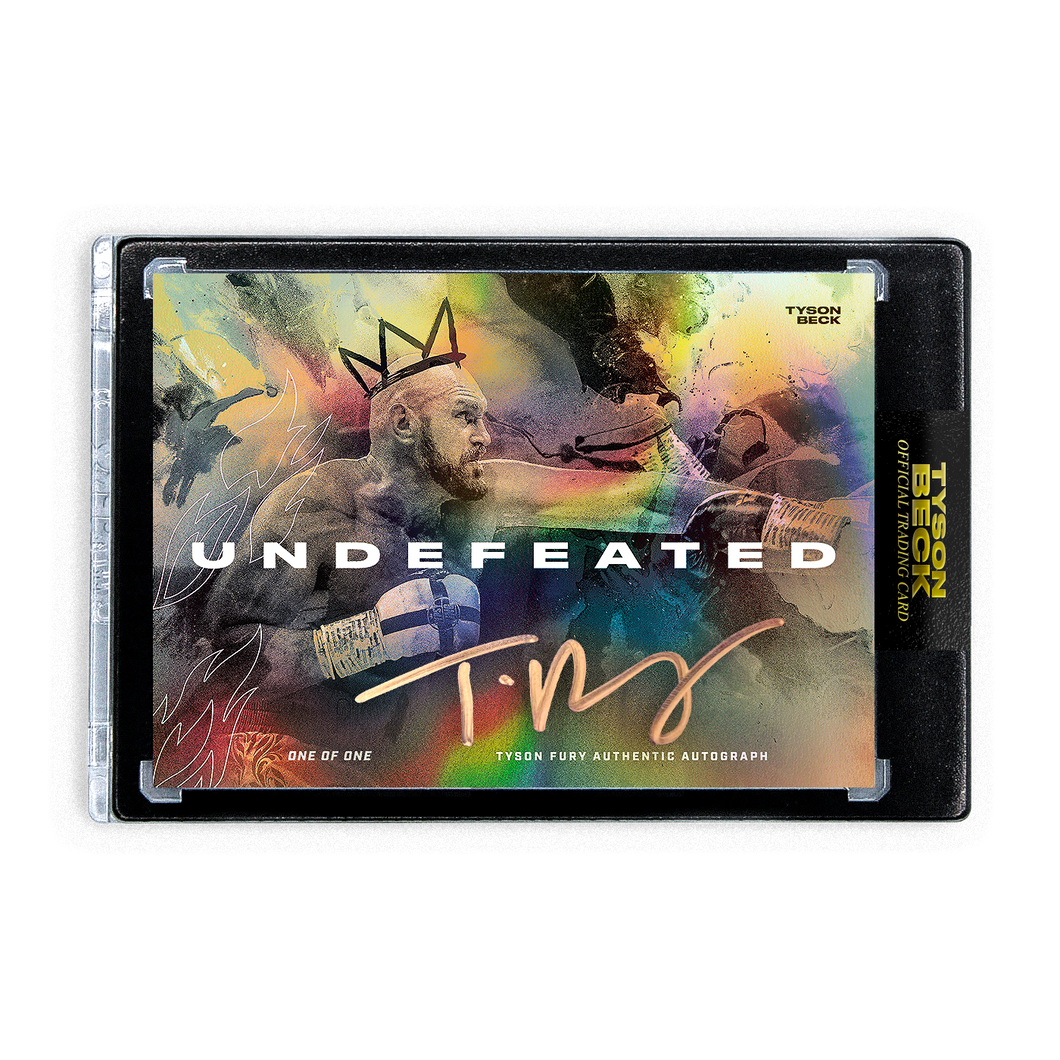 TYSON FURY X TYSON BECK - UNDEFEATED - GOLD RAINBOW AUTOGRAPH - ONE OF ONE