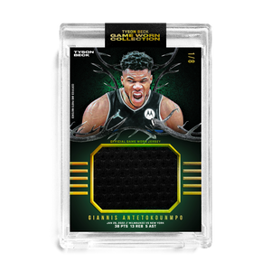GIANNIS ANTETOKOUNMPO X TYSON BECK - GAME WORN PATCH CARD *RANDOMIZED CARD* LOOK FOR 1/1 AUTO