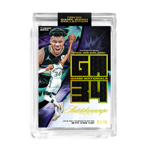 GIANNIS ANTETOKOUNMPO X TYSON BECK - GAME WORN PATCH CARD *RANDOMIZED CARD* LOOK FOR 1/1 AUTO
