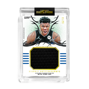 GIANNIS ANTETOKOUNMPO X TYSON BECK - GAME WORN PATCH CARD *RANDOMIZED CARD* LOOK FOR 1/1 AUTO