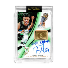 Load image into Gallery viewer, GIANNIS ANTETOKOUNMPO X TYSON BECK - GAME WORN PATCH CARD *RANDOMIZED CARD* LOOK FOR 1/1 AUTO
