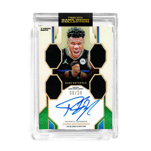 GIANNIS ANTETOKOUNMPO X TYSON BECK - TIER 2 - GAME WORN PATCH AUTO *RANDOMIZED CARD*