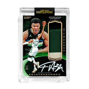 GIANNIS ANTETOKOUNMPO X TYSON BECK - TIER 1 - GAME WORN PATCH AUTO *RANDOMIZED CARD*