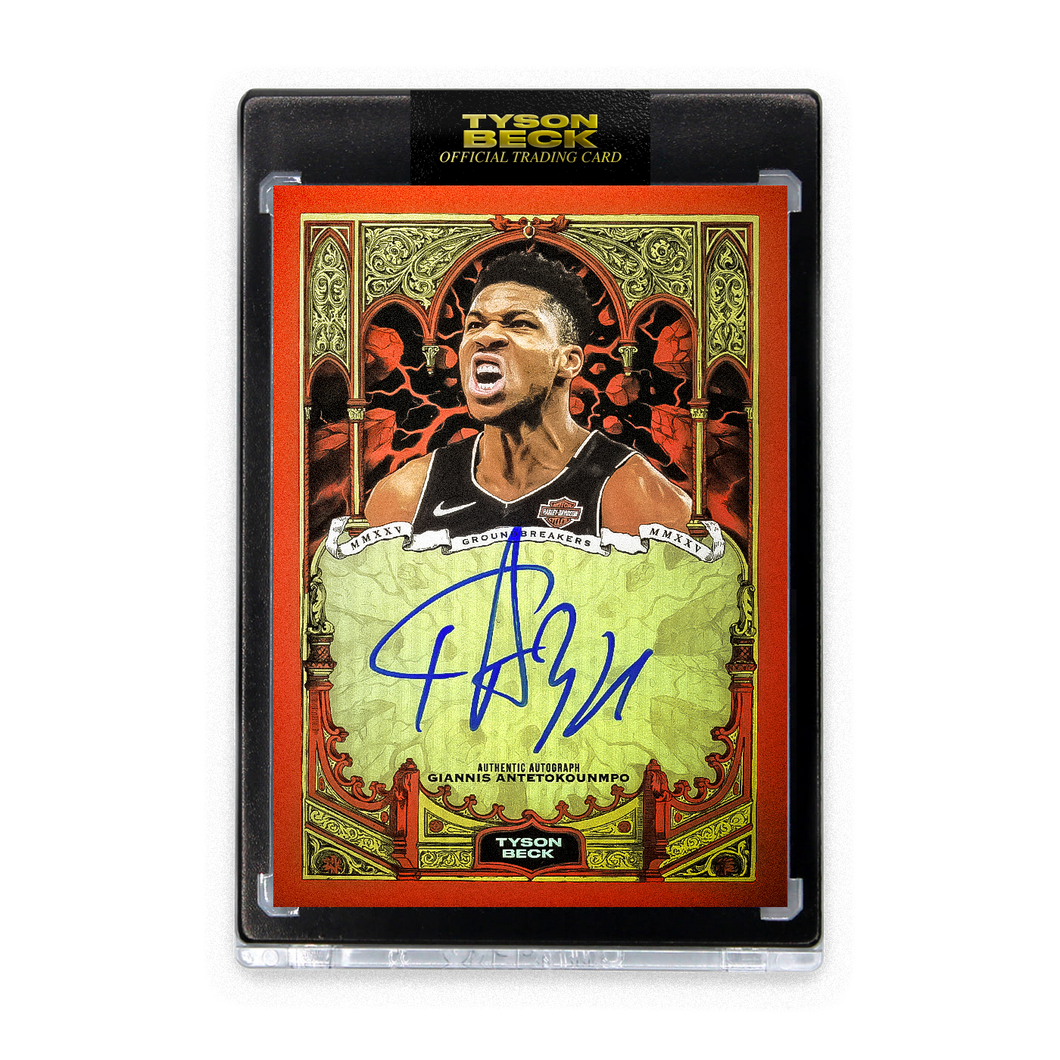 GIANNIS ANTETOKOUNMPO X TYSON BECK - GROUNDBREAKERS - RED FOIL - AUTOGRAPH - LIMITED TO 10
