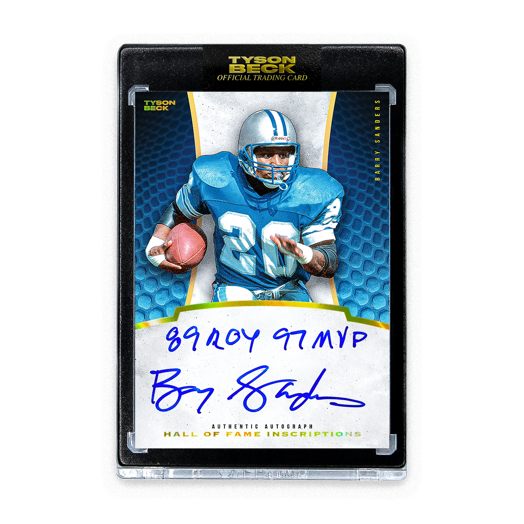 FOOTBALL HALL OF FAME - BARRY SANDERS - INSCRIPTION AUTOGRAPH - LIMITED TO 3