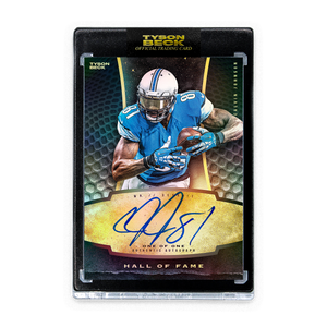 FOOTBALL HALL OF FAME - CALVIN JOHNSON - GOLD RAINBOW FOIL - AUTOGRAPH - ONE OF ONE