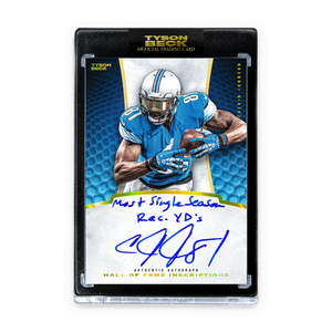 FOOTBALL HALL OF FAME - CALVIN JOHNSON - INSCRIPTION AUTOGRAPH - LIMITED TO 5