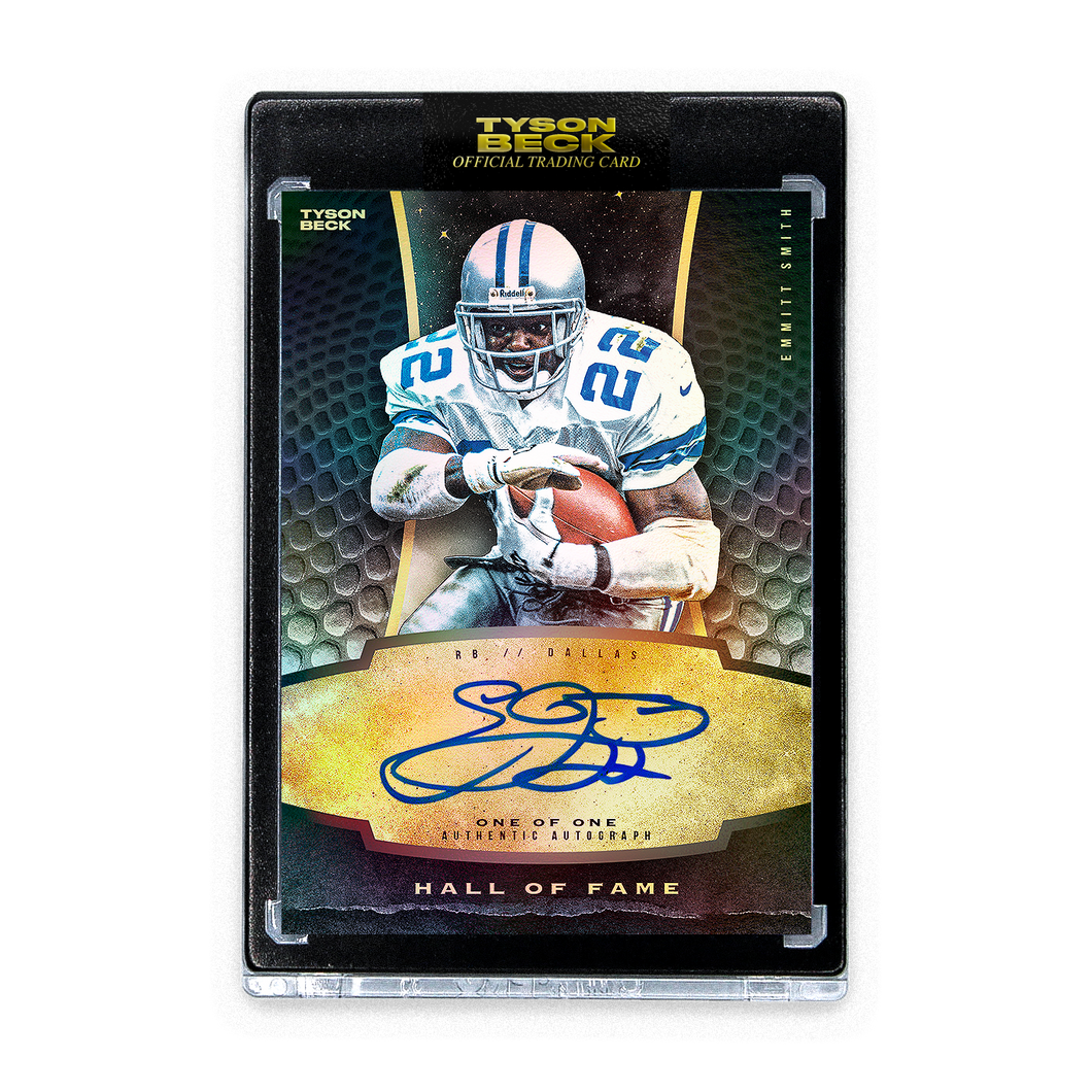 FOOTBALL HALL OF FAME - EMMITT SMITH - GOLD RAINBOW FOIL - AUTOGRAPH - ONE OF ONE