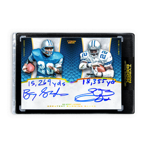 FOOTBALL HALL OF FAME - BARRY SANDERS X EMMITT SMITH - DUAL INSCRIPTION AUTOGRAPH - LIMITED TO 2