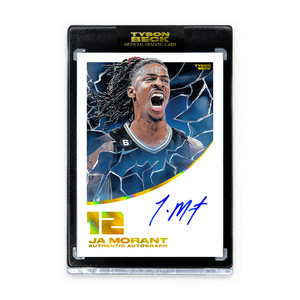 JA MORANT X TYSON BECK - GAME BREAKER - BLUE GOLD LASER - AUTOGRAPH - LIMITED TO 17