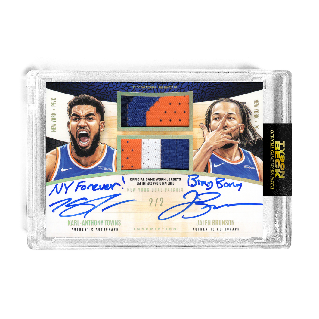 JALEN BRUNSON X KARL-ANTHONY TOWNS - NEW YORK DUAL PATCHES - AUTOGRAPH ...