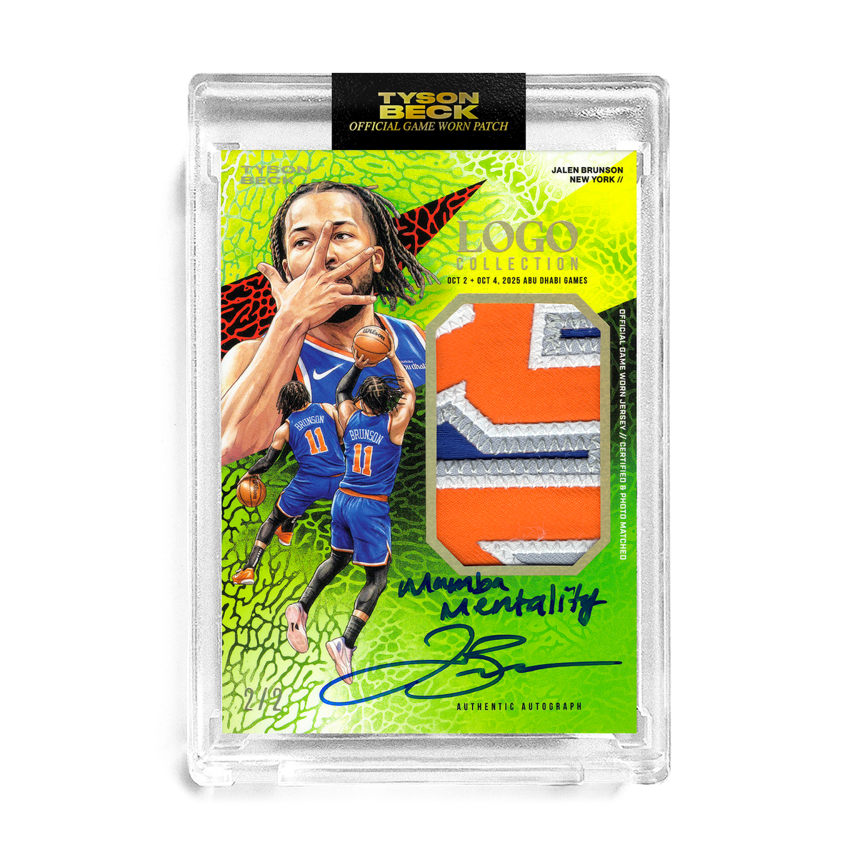 JALEN BRUNSON X TYSON BECK - GAME WORN PATCH AUTO - LOGO - GRINCH - IN ...