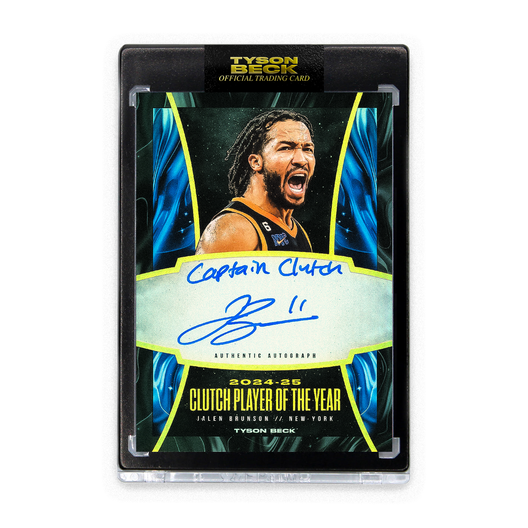 JALEN BRUNSON X TYSON BECK - 24/25 CLUTCH PLAYER OF THE YEAR - AUTOGRAPH + INSCRIPTION - LIMITED TO 3