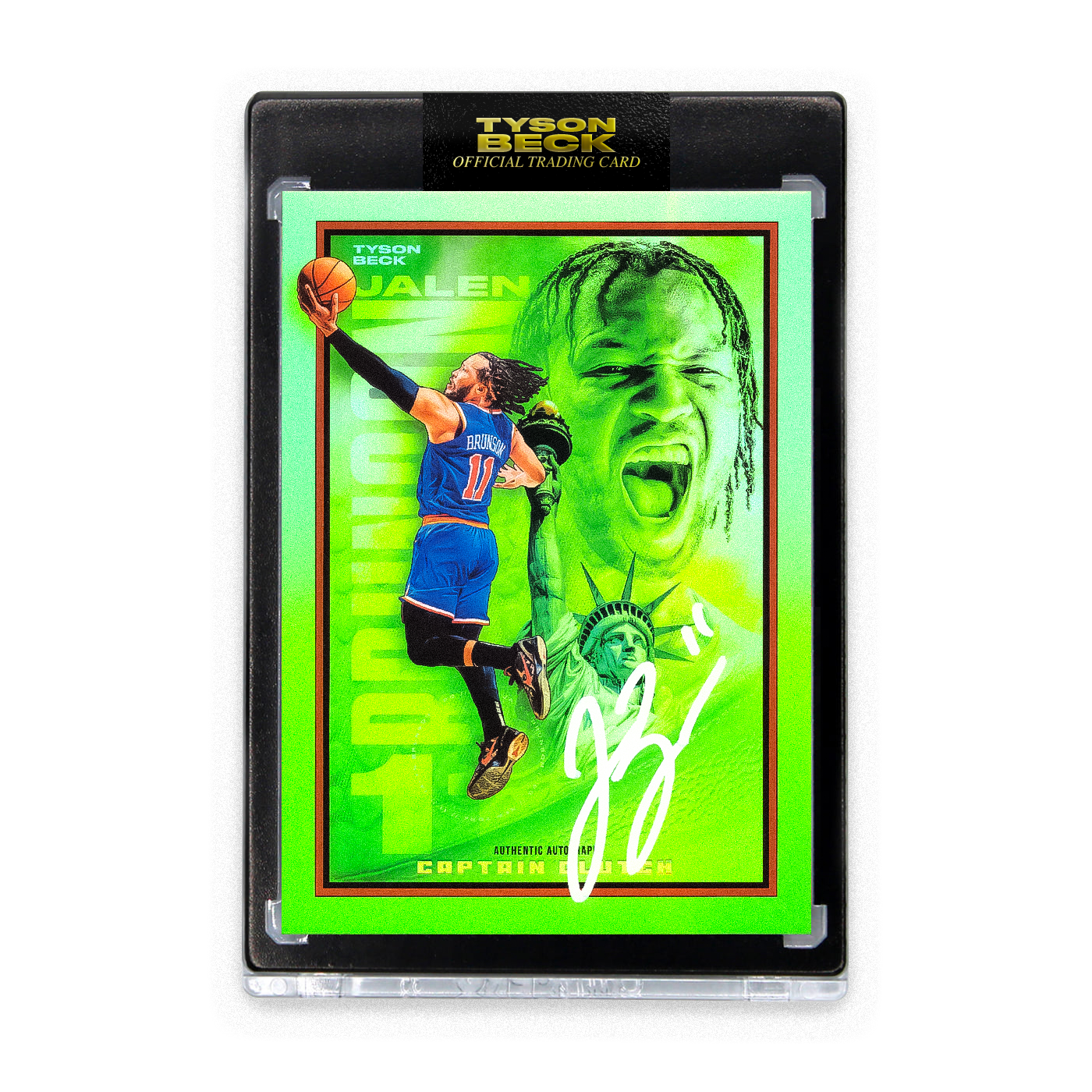 JALEN BRUNSON X TYSON BECK - CAPTAIN CLUTCH - GRINCH FOIL - WHITE