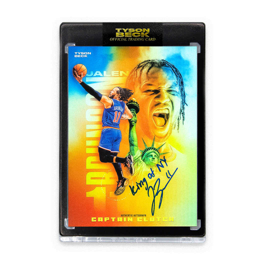 JALEN BRUNSON X TYSON BECK - CAPTAIN CLUTCH - RAINBOW FOIL - AUTOGRAPH + INSCRIPTION - LIMITED TO 6