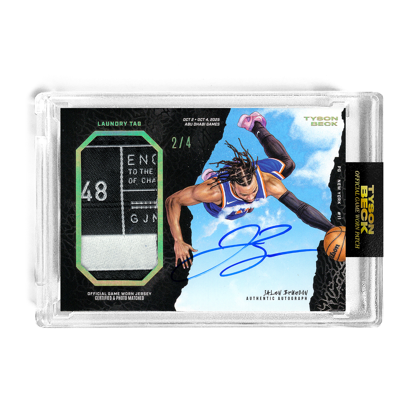 Beck Patch JALEN BRUNSON X TYSON BECK - GAME WORN PATCH AUTO - LAUNDRY TAG - LIMI ...