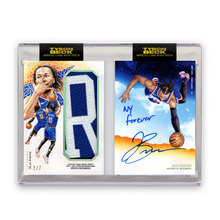 Load image into Gallery viewer, JALEN BRUNSON X TYSON BECK - GAME WORN PATCH AUTO - LETTERMAN - LIMITED TO 7
