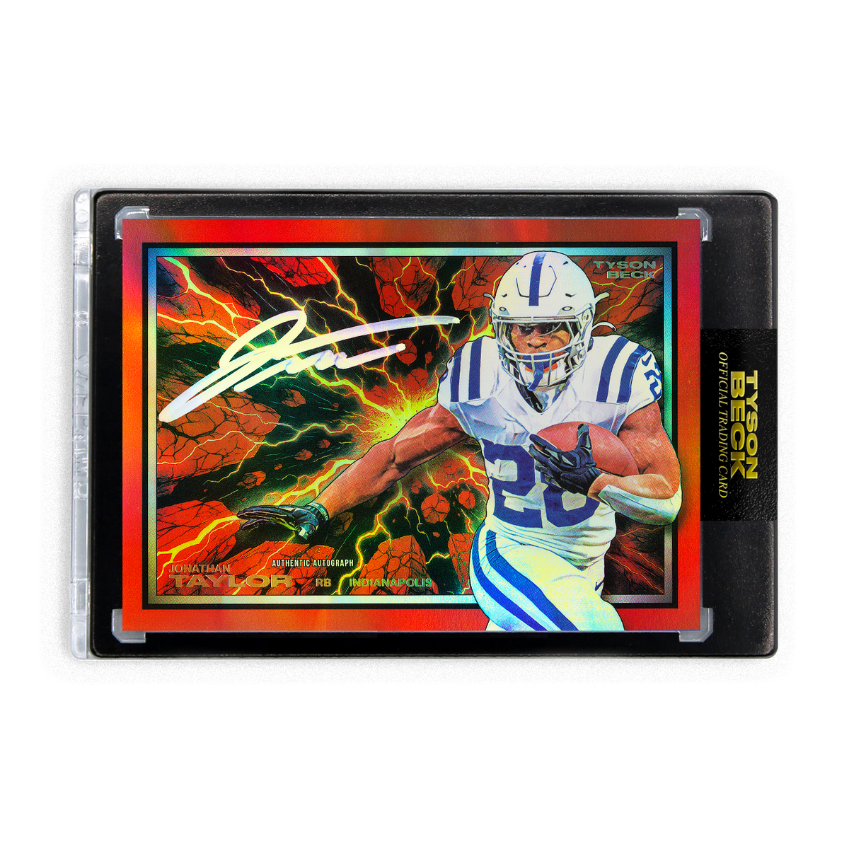 JONATHAN TAYLOR X TYSON BECK - BOLT - RED FOIL - AUTOGRAPH - LIMITED T ...