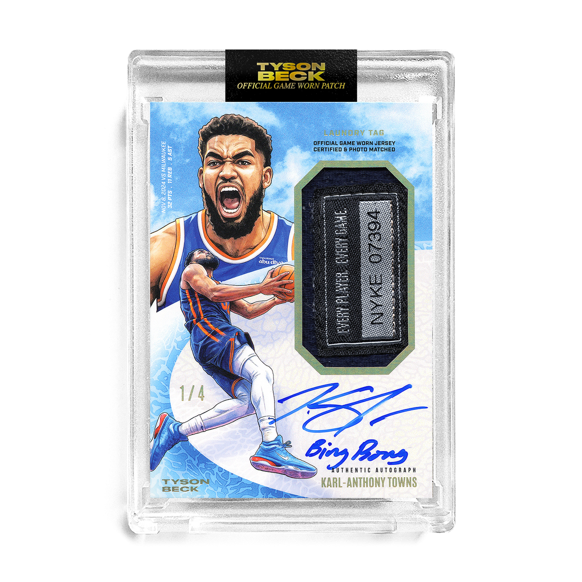 KARL-ANTHONY TOWNS X TYSON BECK - GAME WORN PATCH AUTO - LAUNDRY TAG ...