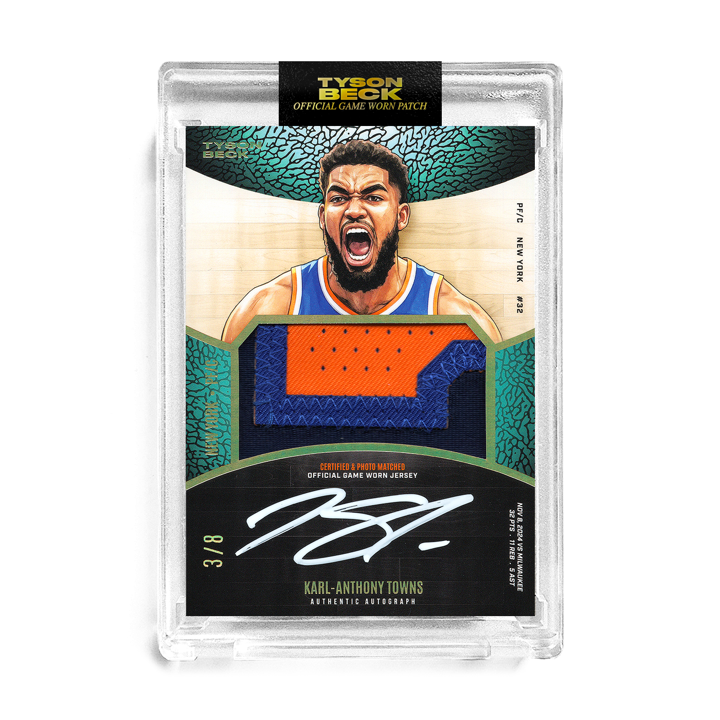 Beck Patch KARL-ANTHONY TOWNS X TYSON BECK - GAME WORN PATCH AUTO - TEAM NUMBERS ...