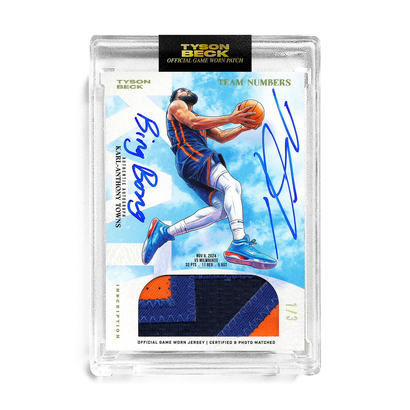 Beck Patch KARL-ANTHONY TOWNS X TYSON BECK - GAME WORN PATCH AUTO - TEAM NUMBERS ...