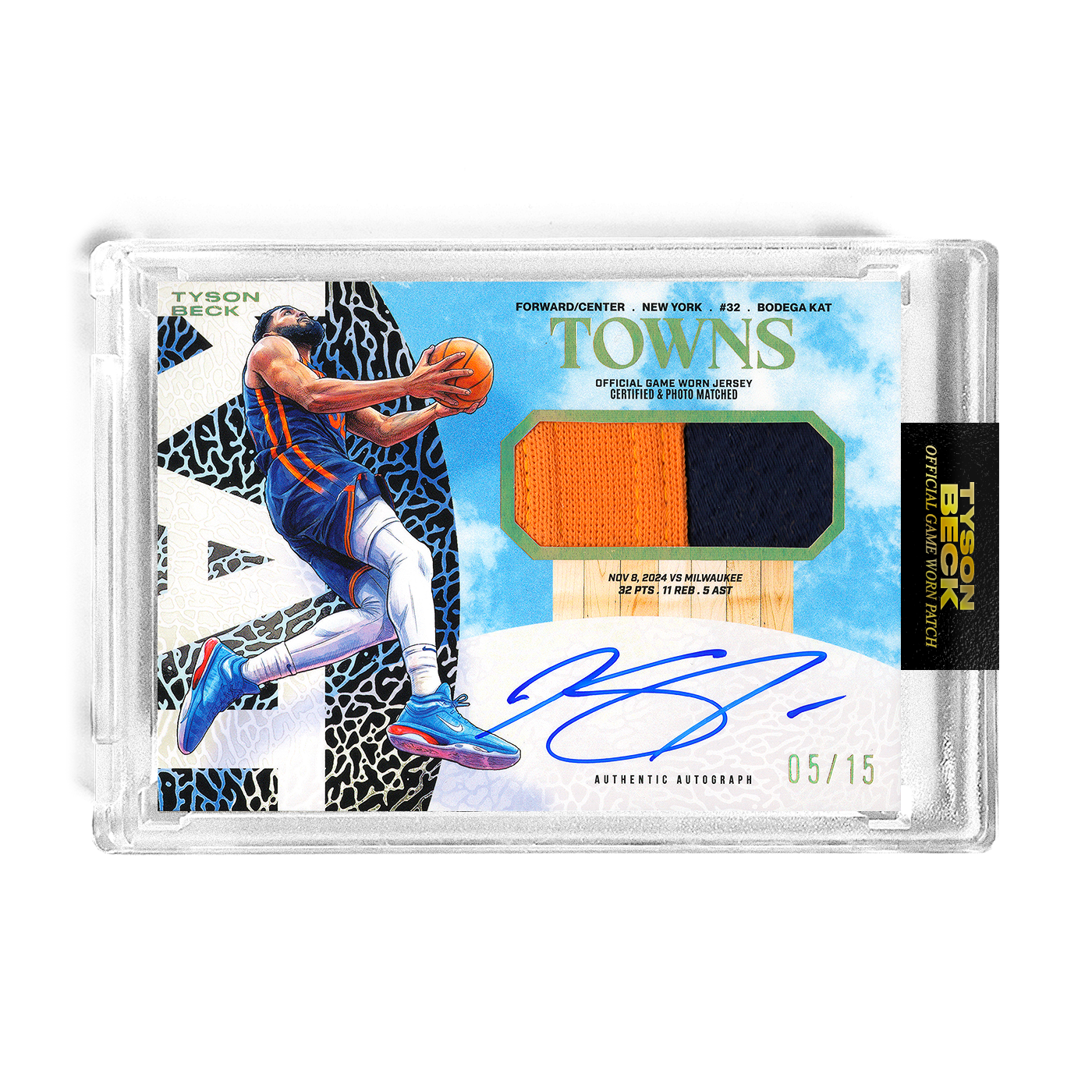 Beck Patch KARL-ANTHONY TOWNS X TYSON BECK - GAME WORN PATCH AUTO - TRIM PATCHES ...