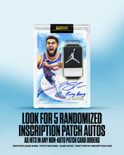 Load image into Gallery viewer, KARL-ANTHONY TOWNS X TYSON BECK - GAME WORN PATCH CARD - *RANDOMIZED TIER* LOOK FOR 1/1 CHAMP TAG AUTO + 5 INSCRIPTION AUTOS
