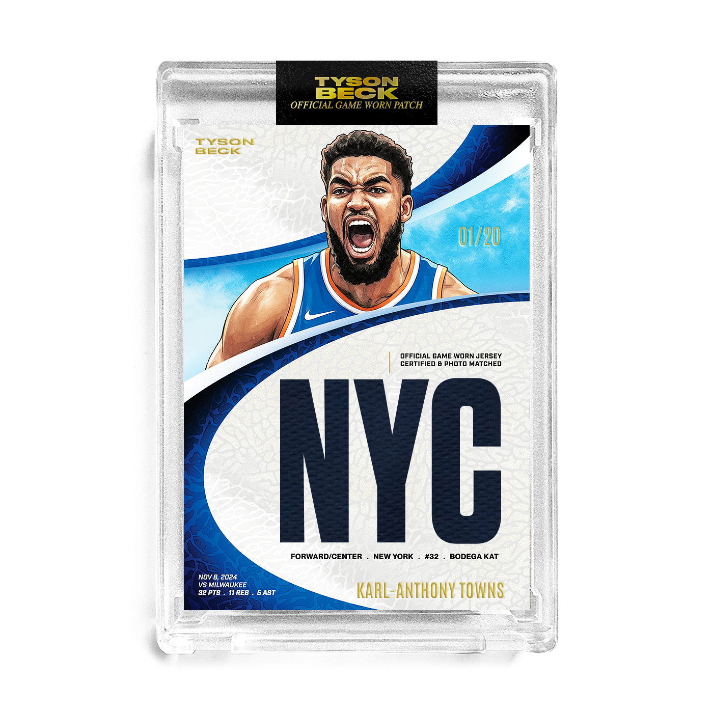 Beck Patch KARL-ANTHONY TOWNS X TYSON BECK - GAME WORN PATCH CARD - *RANDOMIZED T ...