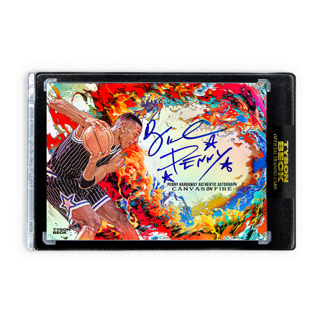 PENNY HARDAWAY X TYSON BECK - CANVAS ON FIRE - RAINBOW FOIL - AUTOGRAPH + 