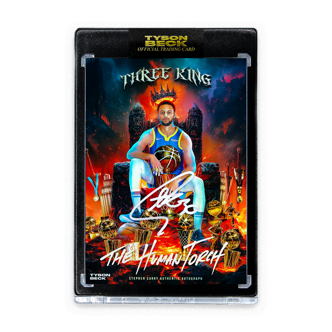 STEPHEN CURRY - TYSON BECK - THREE KING - RAINBOW FOIL [MOMENT UPDATE] - AUTOGRAPH + ARTIST INSCRIPTION - LIMITED TO 5