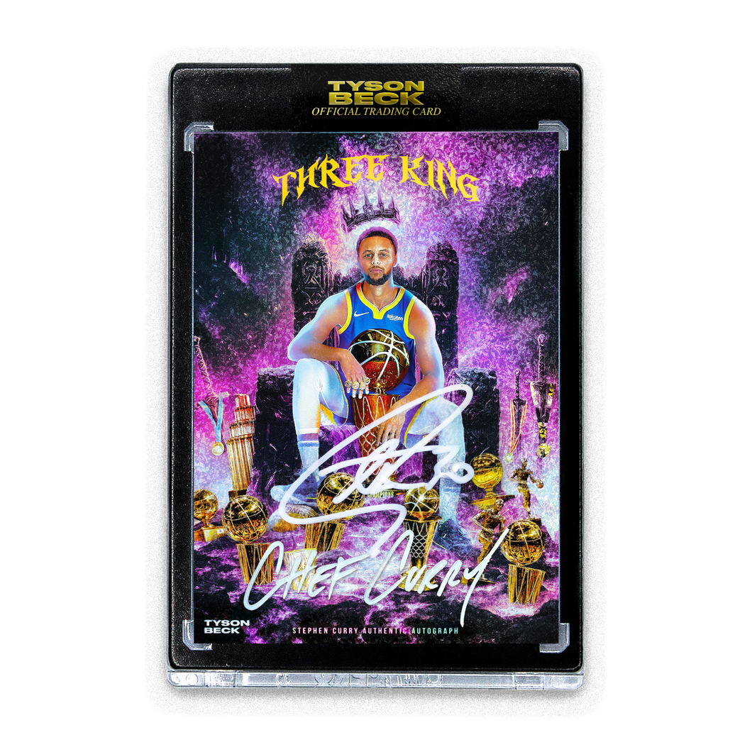 STEPHEN CURRY - TYSON BECK - THREE KING - SAPPHIRE - AUTOGRAPH + ARTIST INSCRIPTION - LIMITED TO 5