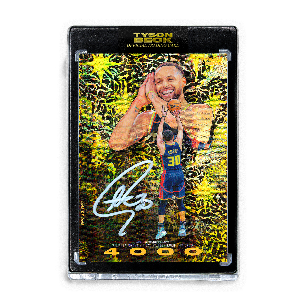 STEPHEN CURRY X TYSON BECK - 4K CLUB - GOLD WAVE- AUTOGRAPH - ONE OF ONE
