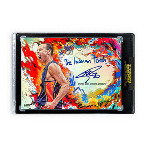 STEPHEN CURRY X TYSON BECK - ON FIRE - RAINBOW FOIL - AUTOGRAPH + INSCRIPTION - LIMITED TO 5