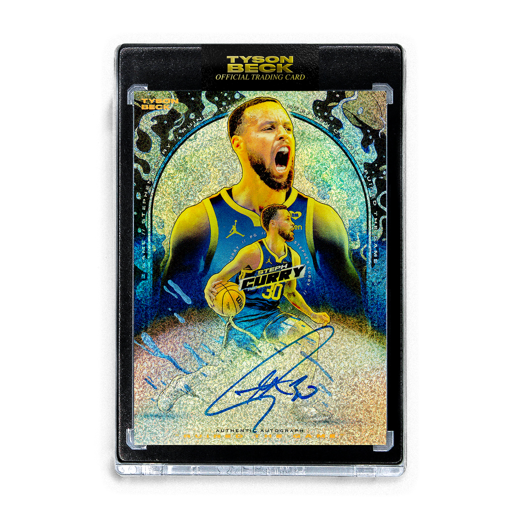 STEPHEN CURRY X TYSON BECK - RUINED THE GAME - SAPPHIRE FOIL - AUTOGRAPH - LIMITED TO 5